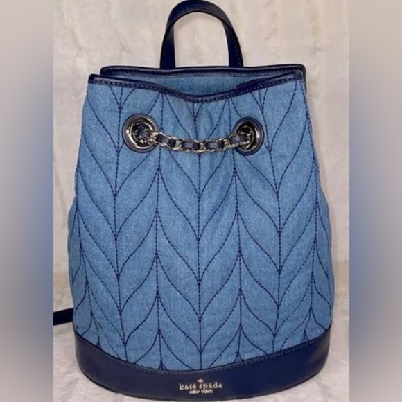 kate spade Handbags - Kate Spade Brian Lane Quilted Denim Bucket Backpack NWT